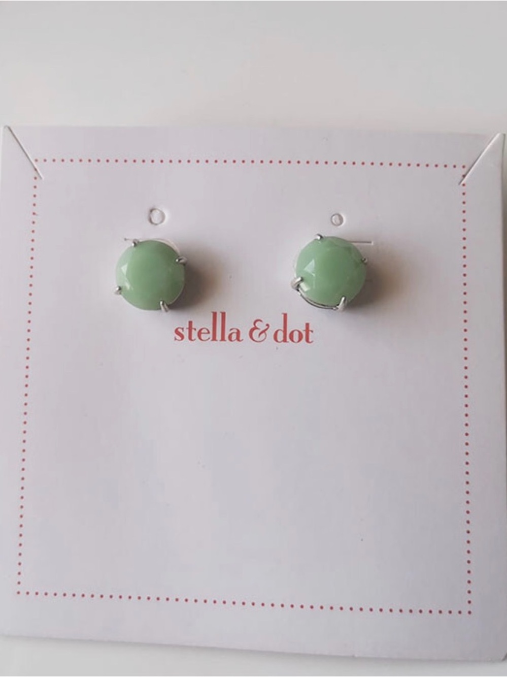 Stella & Dot Pale Mint Round Faceted Stud Earrings